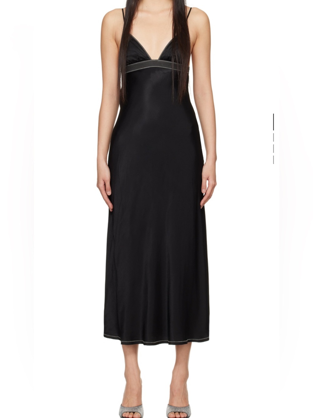 bec + bridge Black Satin Midi Dress